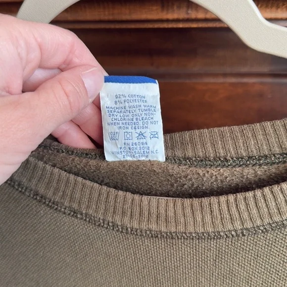 Vintage army green Champion pullover sweatshirt USA made medium *stain* - Picture 5 of 13